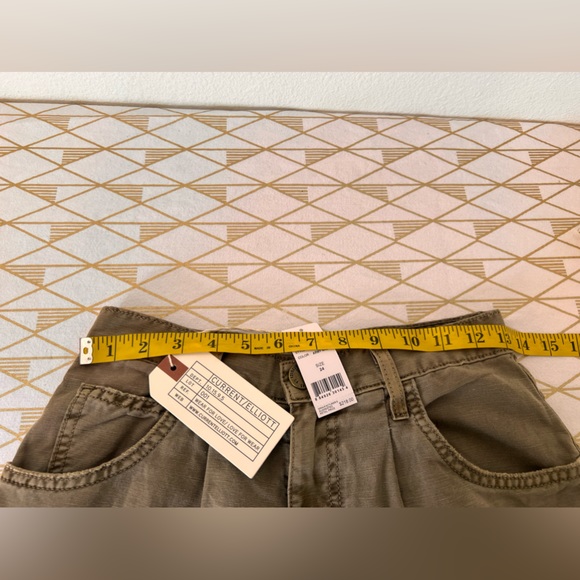 Current/Elliott NWT The Pleated Barrel Pants in Army Green Size 24 - Picture 10 of 12